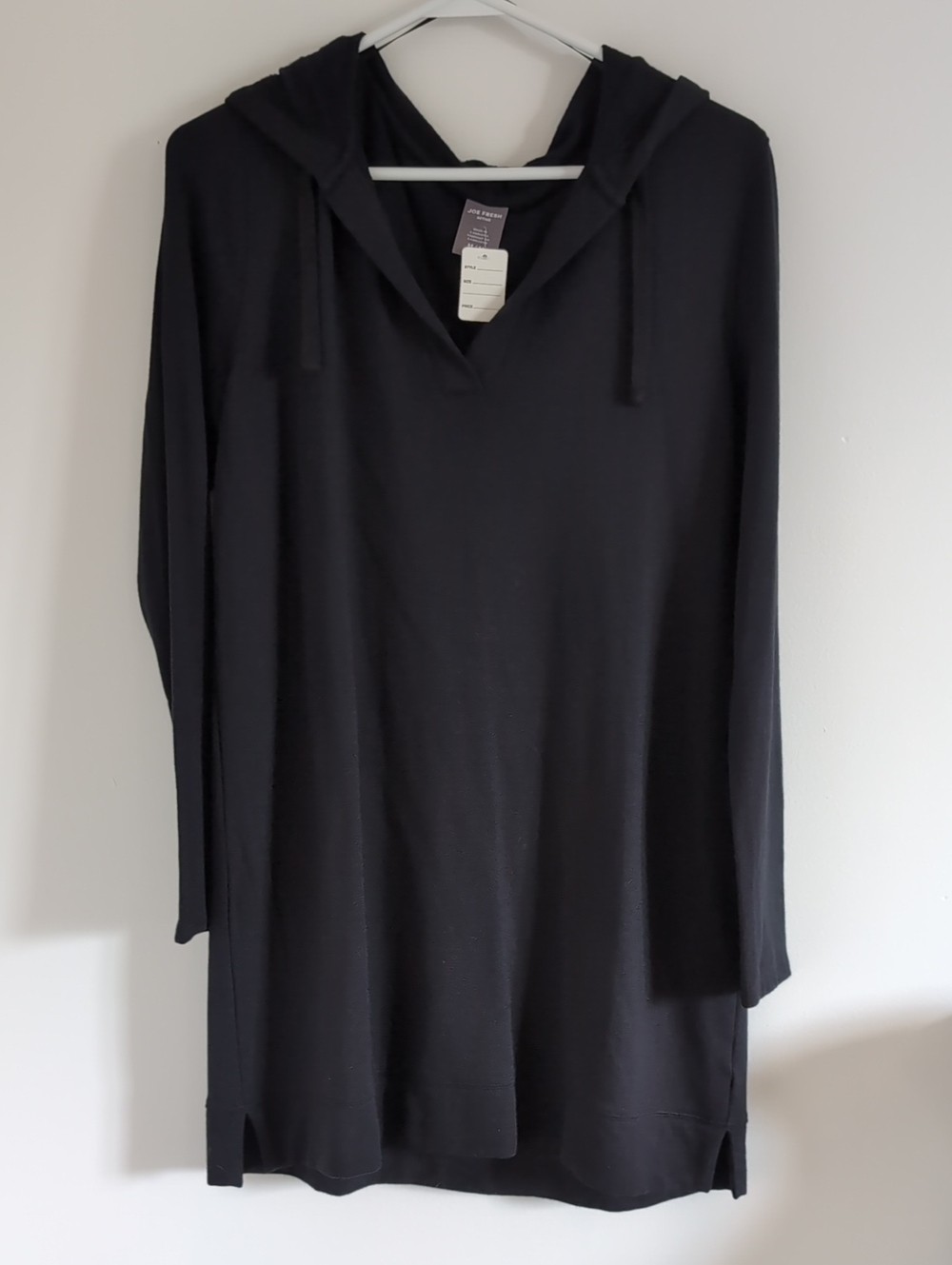 Joe Fresh Black Hooded Long Sleeve Tunic